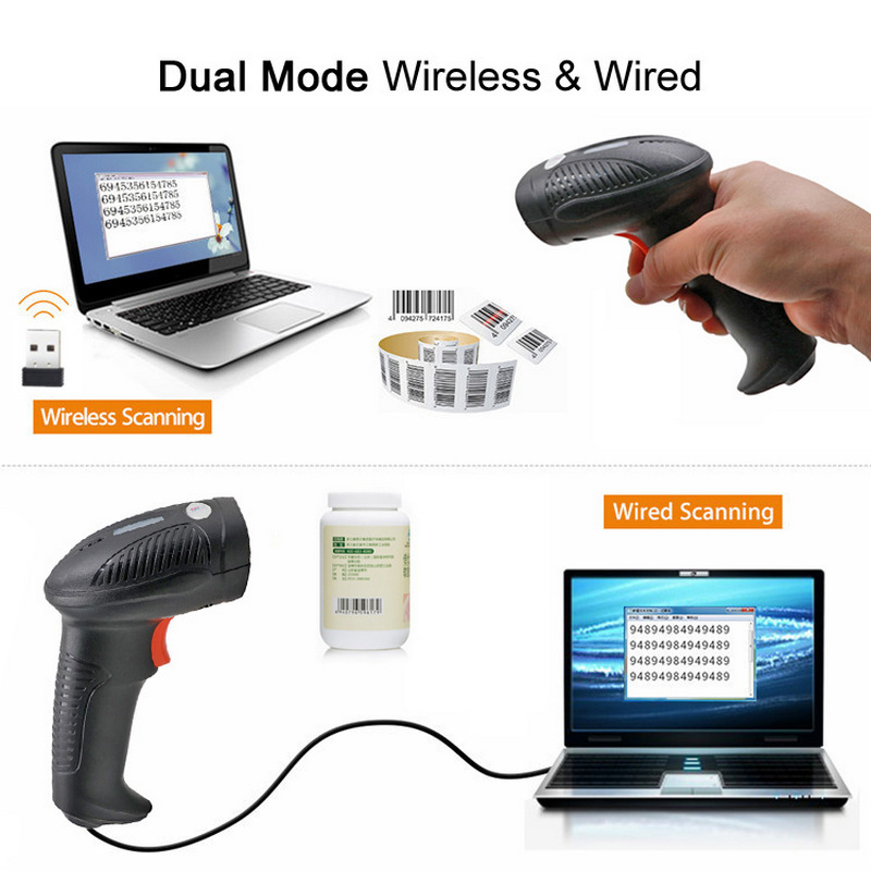 handheld portable scanner 1d laser 4mil 32bits wireless barcode scanner 10